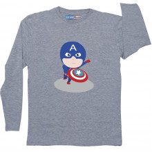 Grey Full Sleeve Boys Pyjama - Captain America